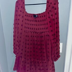 Elegant Red Women's Dress Blouse